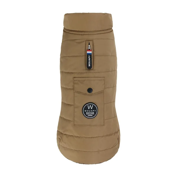 Doudoune pour chien en tissu recyclé coloris camel Wouapy - Taille XXS