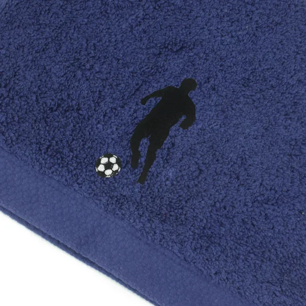 Drap de douche 70x140 cm 100% coton 550 g/m2 PURE FOOTBALL Bleu Marine