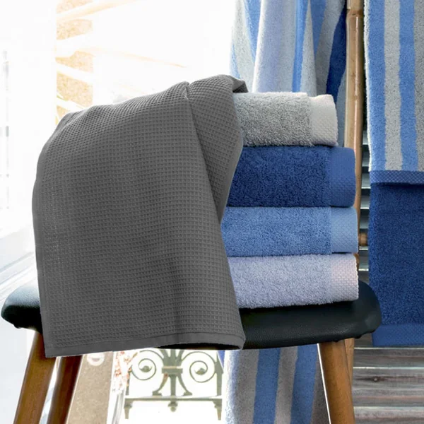 Drap de douche 70x140 cm nid d'abeille PURE WAFFLE 300 g/m² anthracite