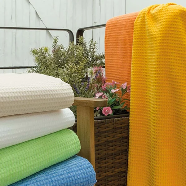 Drap de douche 70x140 cm nid d'abeille PURE WAFFLE 300 g/m² blanc