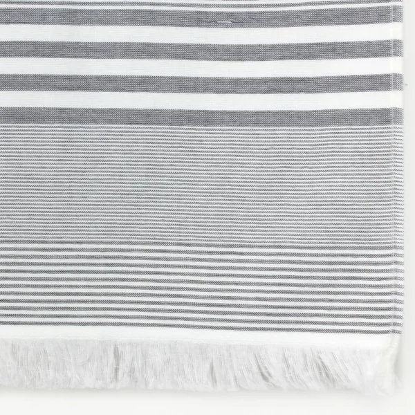 Drap de plage Fouta 100x180 cm 100% coton 290 g/m² AMALFI Rayures Gris