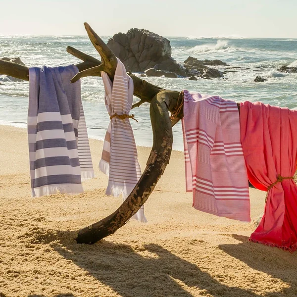Drap de plage Fouta 100x180 cm 100% coton 290 g/m² LIEPAJA Rayures grises