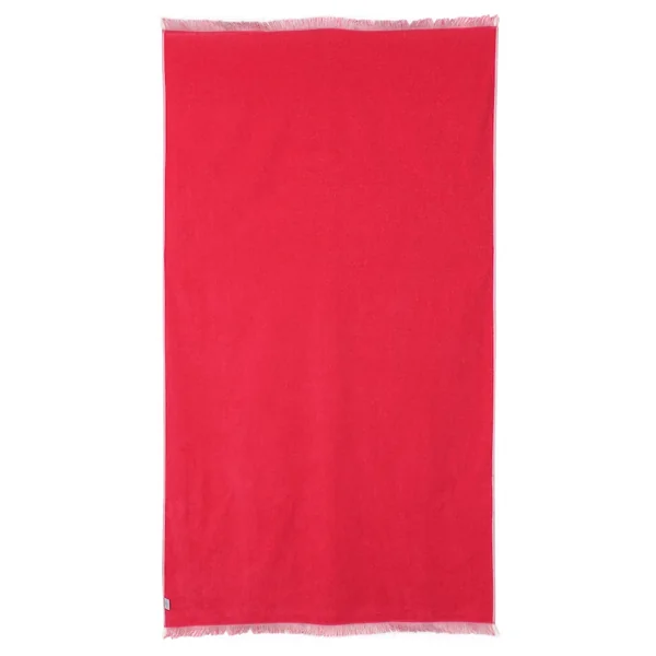 Drap de plage Fouta 100x180 cm 100% coton 290 g/m² LUBECK Rouge