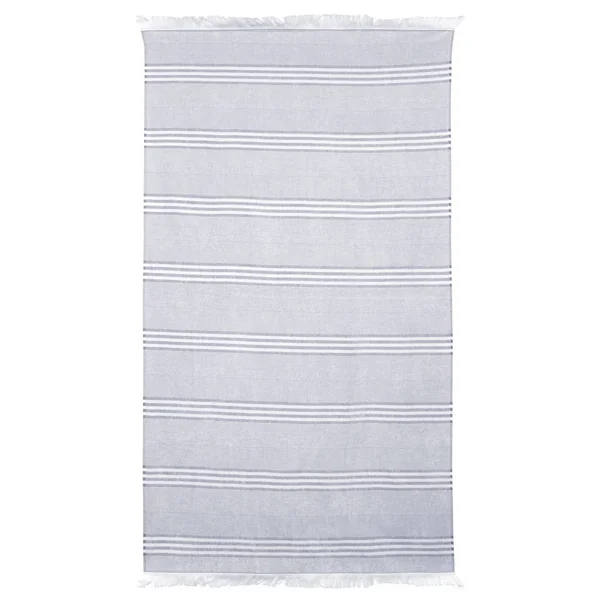 Drap de plage Fouta 100x180 cm 100% coton 290 g/m² VULCANO Rayures Bleu