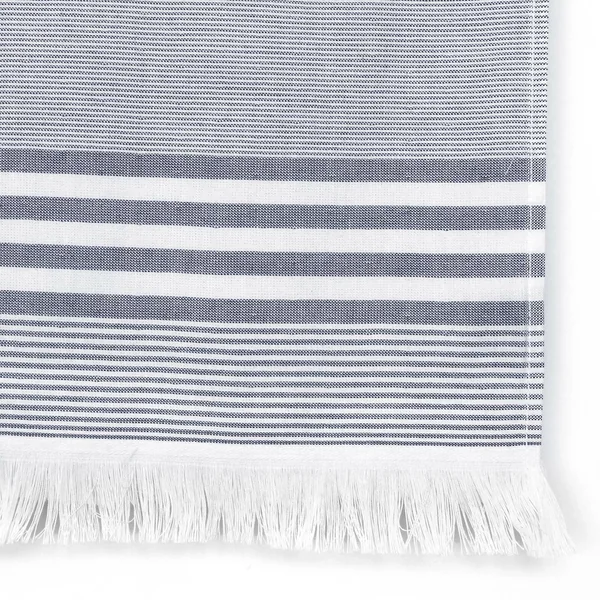 Drap de plage Fouta 100x180 cm 100% coton 290 g/m² VULCANO Rayures Bleu