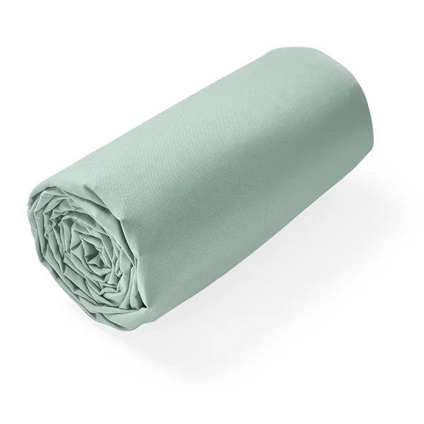 Drap housse relaxation uni 2x70x190 cm 100% coton ALTO vert fleur d'amandier - TPR Tête et pied relevable