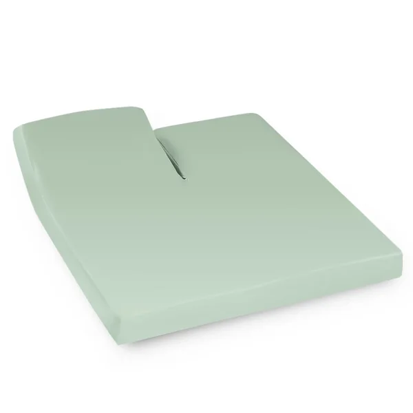 Drap housse relaxation uni 2x70x190 cm 100% coton ALTO vert fleur d'amandier - TR Tête relevable uniquement