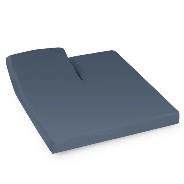 Drap housse relaxation uni 2x70x200 cm 100% coton ALTO bleu Jean - TR Tête relevable uniquement
