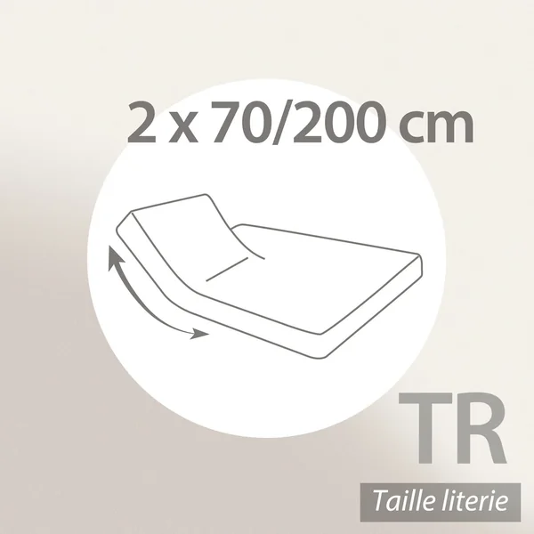 Drap housse relaxation uni 2x70x200 cm 100% coton ALTO bleu Jean - TR Tête relevable uniquement