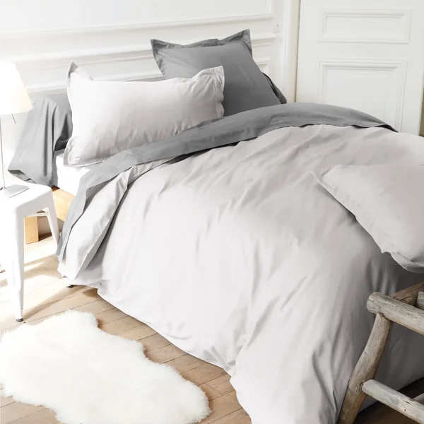 Drap housse relaxation uni 2x70x220 cm 100% coton ALTO Calcium - TR Tête relevable uniquement
