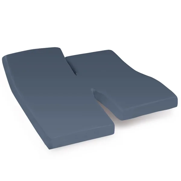 Drap housse relaxation uni 2x80x200 cm 100% coton ALTO bleu Jean - TPR Tête et pied relevable