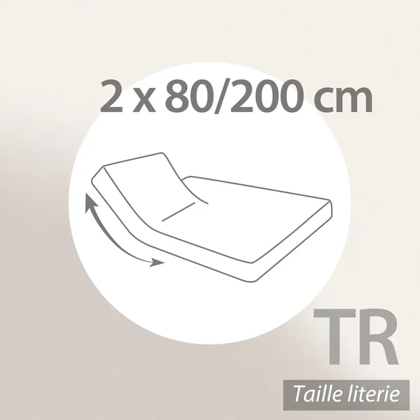 Drap housse relaxation uni 2x80x200 cm 100% coton ALTO vert fleur d'amandier - TR Tête relevable uniquement