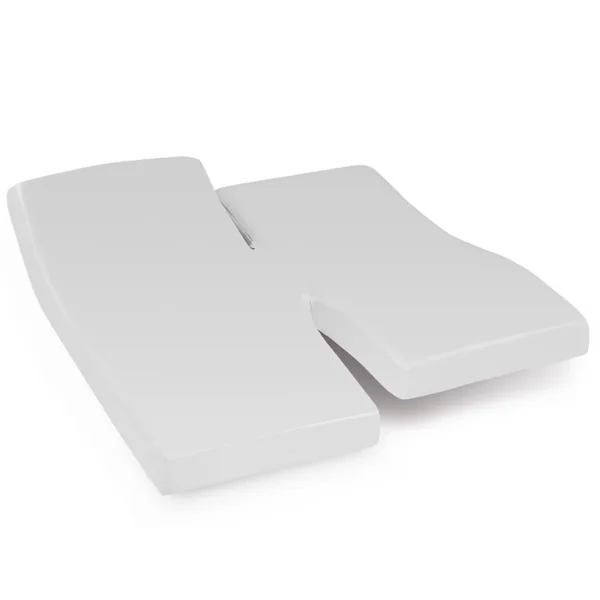 Drap housse relaxation uni 2x80x210 cm 100% coton ALTO Calcium - TPR Tête et pied relevable