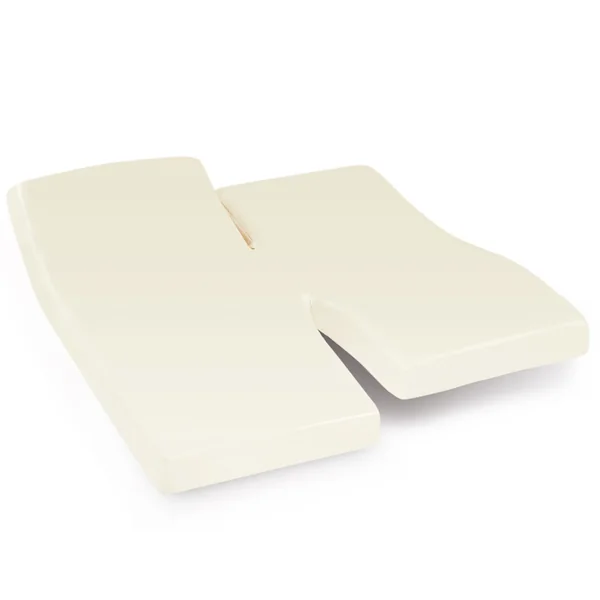 Drap housse relaxation uni 2x90x190 cm 100% coton ALTO Crème - TPR Tête et pied relevable