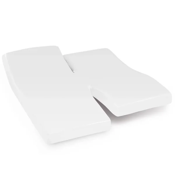 Drap housse relaxation uni 2x90x220 cm 100% coton ALTO Blanc - TPR Tête et pied relevable
