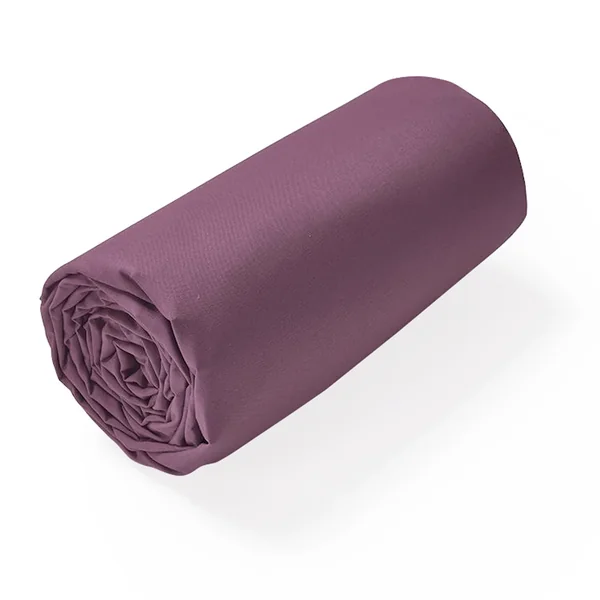 Drap housse uni 100x190 cm bonnet 40 cm 100% coton ALTO violet Raisin