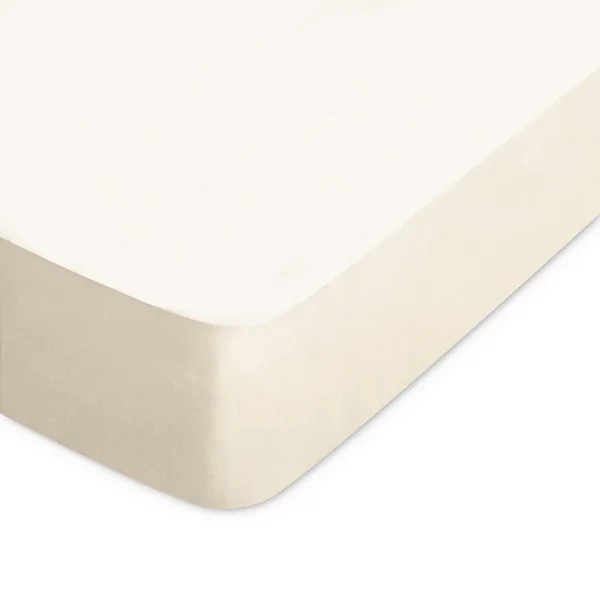 Drap housse uni 100x200 cm bonnet 30 cm 100% coton ALTO Crème