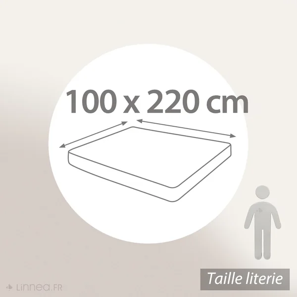 Drap housse uni 100x220 cm bonnet 40 cm 100% coton ALTO blanc