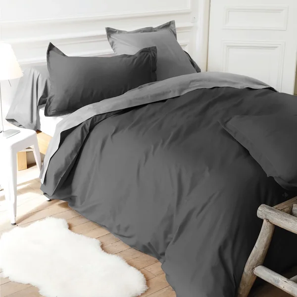 Drap housse uni 120x220 cm bonnet 30 cm 100% coton ALTO Manhattan
