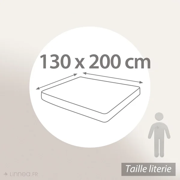 Drap housse uni 130x200 cm bonnet 30 cm 100% coton ALTO Blanc