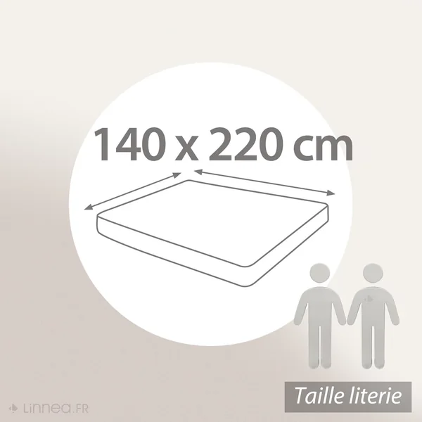 Drap housse uni 140x220 cm bonnet 30 cm 100% coton ALTO Alu