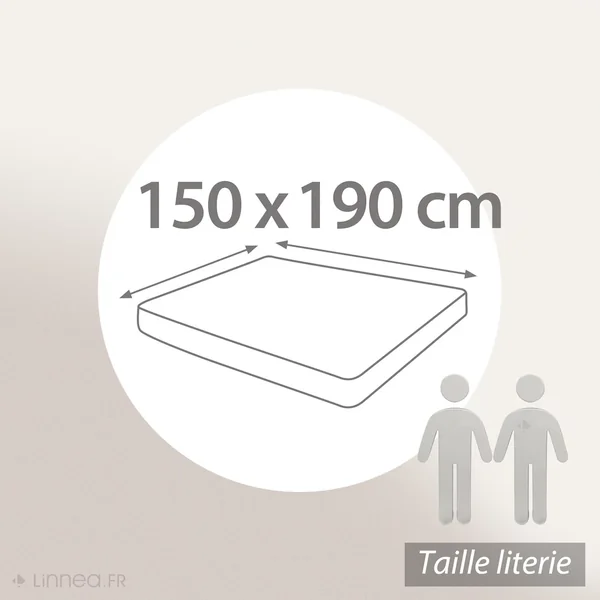 Drap housse uni 150x190 cm bonnet 40 cm 100% coton ALTO rouge Garance