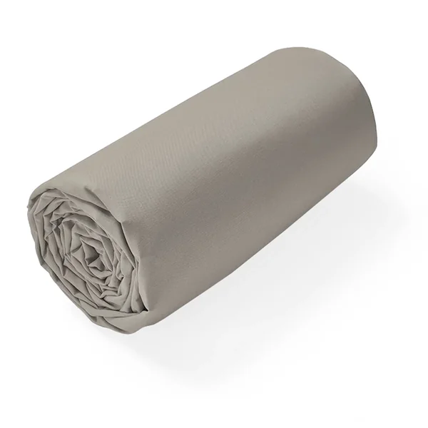 Drap housse uni 160x200 cm bonnet 40 cm 100% coton ALTO marron Chamois