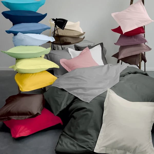 Drap housse uni 180x210 cm bonnet 40 cm 100% coton ALTO violet Raisin