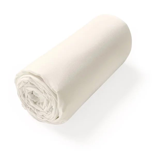 Drap housse uni 180x220 cm bonnet 40 cm 100% coton ALTO Crème