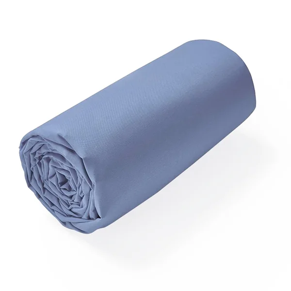Drap housse uni 200x200 cm bonnet 40 cm 100% coton ALTO bleu Belle ile