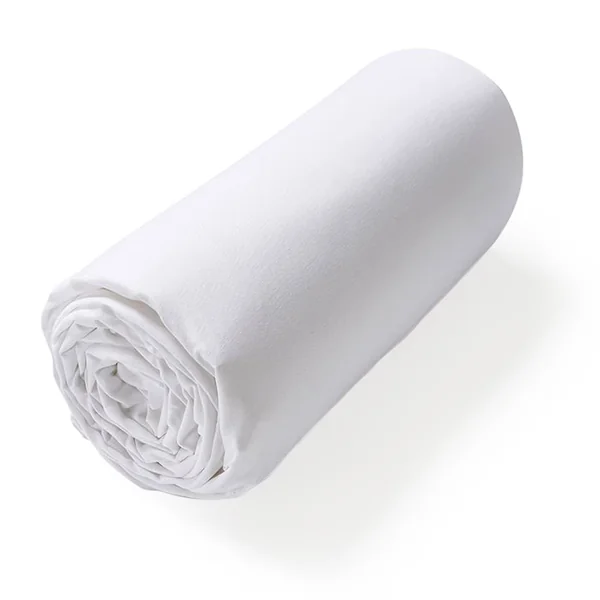 Drap housse uni 200x210 cm bonnet 50 cm 100% coton ALTO blanc