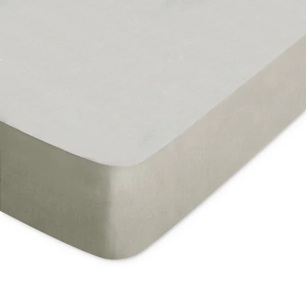 Drap housse uni 200x220 cm bonnet 50 cm 100% coton ALTO marron Chamois