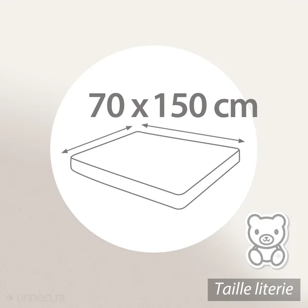 Drap housse uni 70x150 cm 100% coton ALTO bleu Jean
