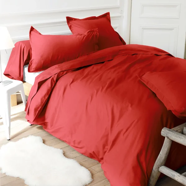 Drap housse uni 70x150 cm 100% coton ALTO orange Baie de Goji