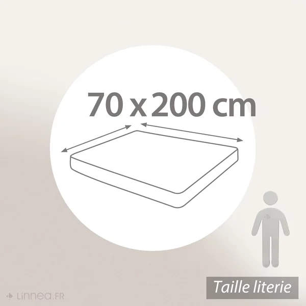Drap housse uni 70x200 cm bonnet 30 cm 100% coton ALTO Macaron