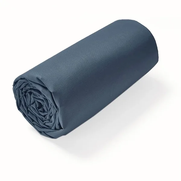 Drap housse uni 80x190 cm bonnet 30 cm 100% coton ALTO bleu Jean