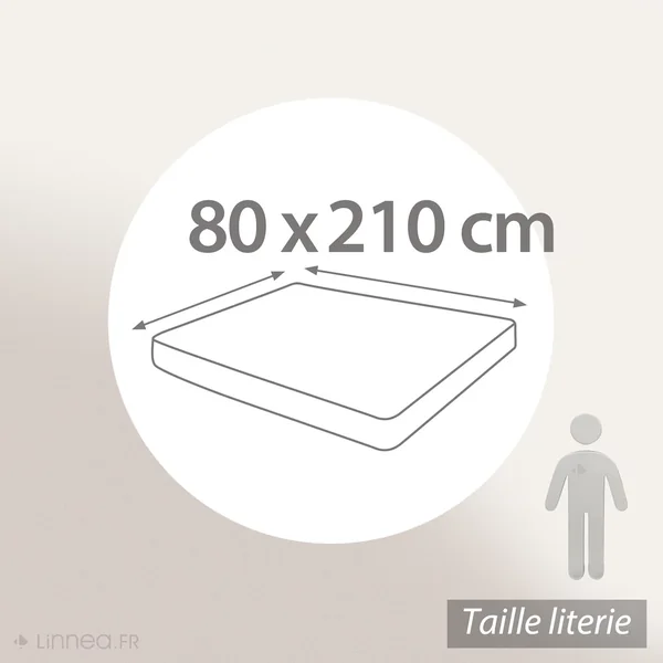 Drap housse uni 80x210 cm bonnet 50 cm 100% coton ALTO rouge Garance