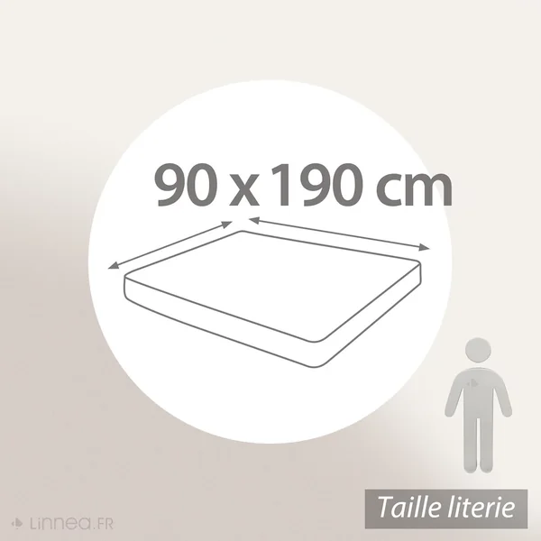 Drap housse uni 90x190 cm bonnet 40 cm 100% coton ALTO vert fleur d'amandier