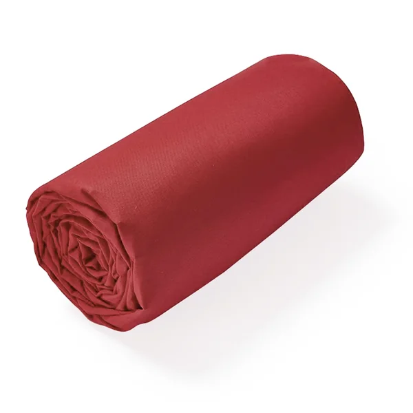 Drap housse uni 90x200 cm bonnet 50 cm 100% coton ALTO rouge Garance