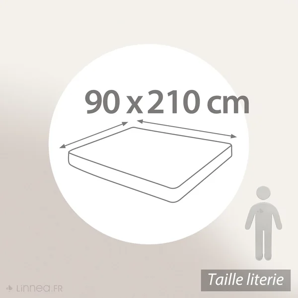 Drap housse uni 90x210 cm bonnet 50 cm 100% coton ALTO blanc