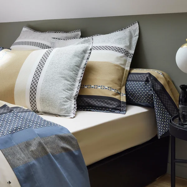 Drap plat 280x325 cm percale 100% coton MARLOW acier