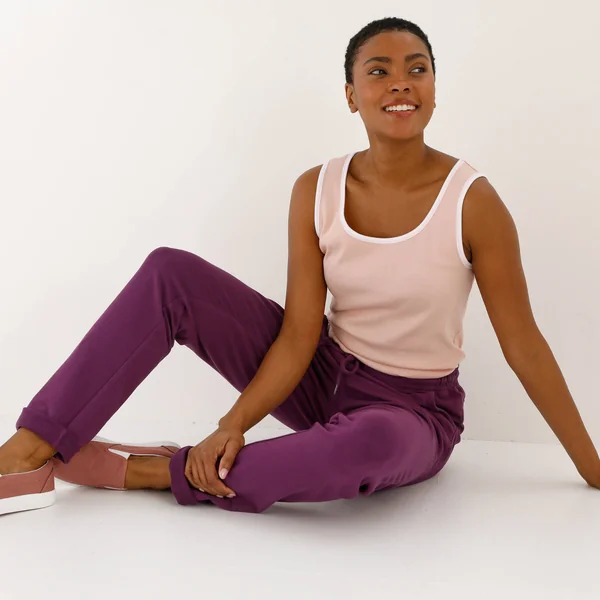 Débardeur bicolore, rose grisé