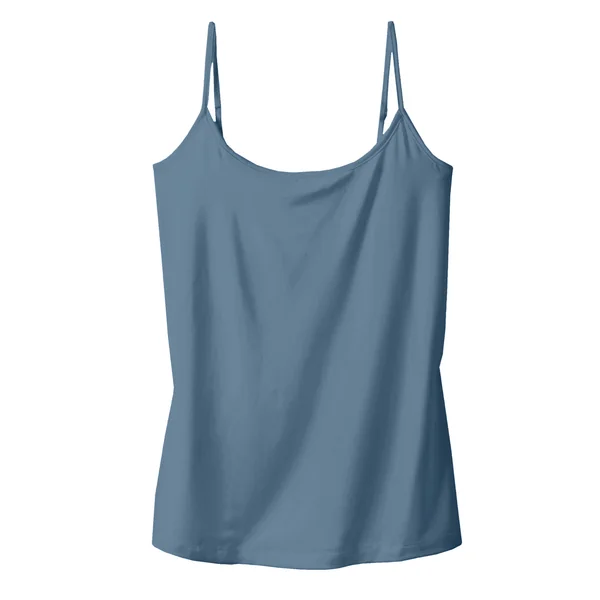 Débardeur fines bretelles uni, bleu denim