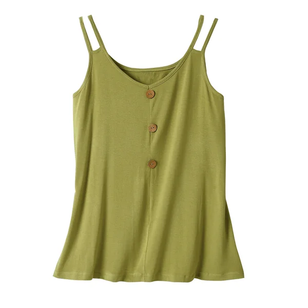 Débardeur maille unie, liens épaules, vert mousse