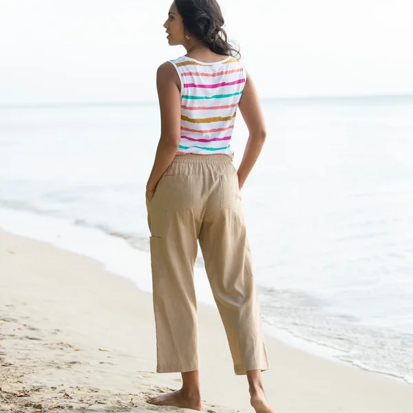 Débardeur rayé, blanc / multicolore