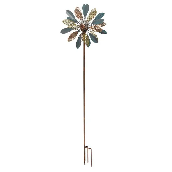 Décoration solaire à piquer en métal et verre multicolore Spinner Mistral