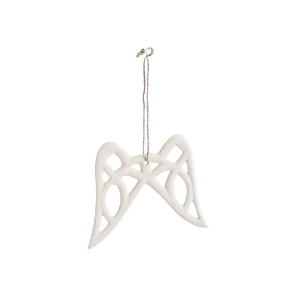 Décoration à suspendre ailes d’ange en aluminium blanc - 9 x 10 cm