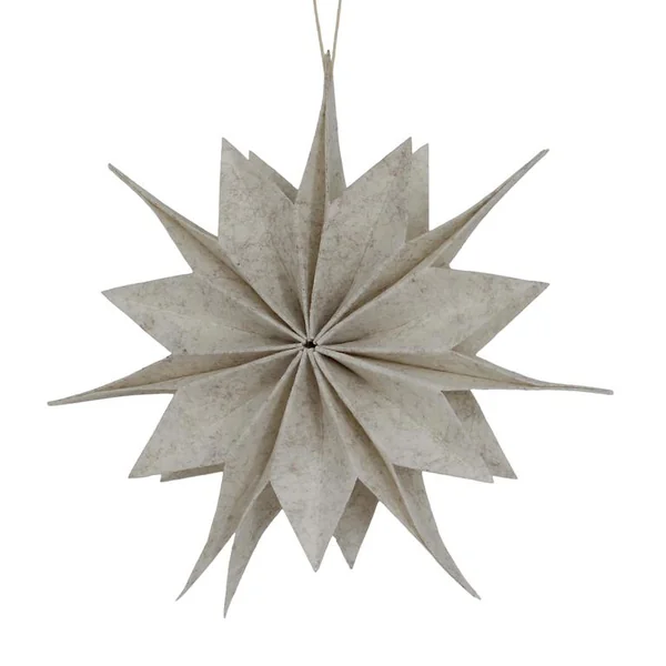 Décoration à suspendre forme étoile en feutrine crème - Ø 30 cm