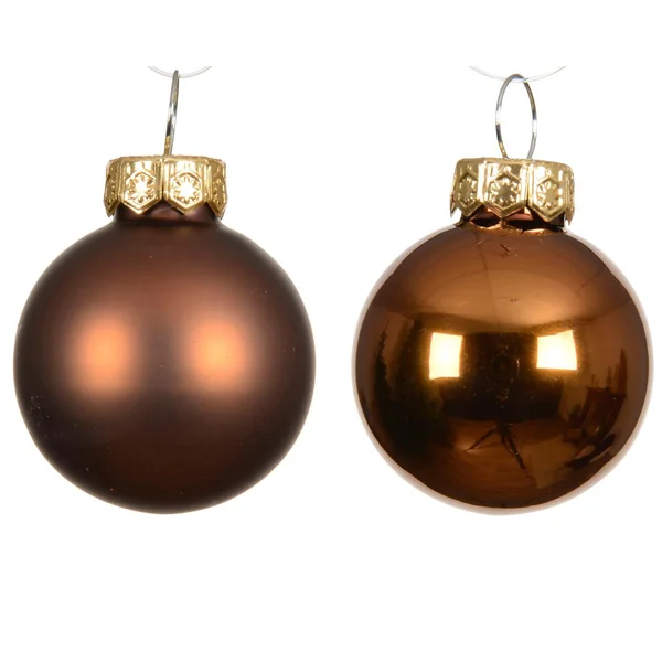 Ensemble de 20 boules en verre brillant et mat espresso - Ø 6 cm