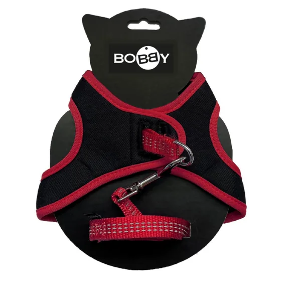 Ensemble sellerie pour chat coloris rouge pack harnais et laisse Bobby Safe - Taille XS